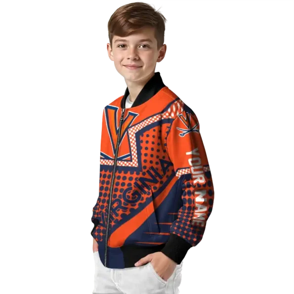 personalized virginia cavaliers star burst blue bomber jacket trendy