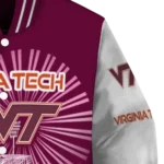 personalized virginia tech hokies ferris arena maroon white varsity jacket best selling.webp