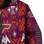 personalized virginia tech hokies pyramid shapes maroon bomber jacket best selling