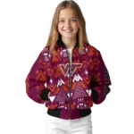 personalized virginia tech hokies pyramid shapes maroon bomber jacket best selling