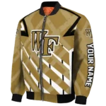 personalized wake forest demon deacons chevron angles gold bomber jacket best selling