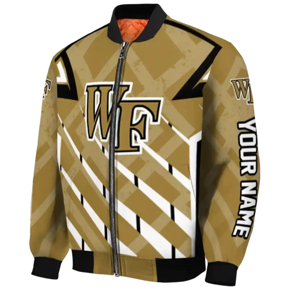 personalized wake forest demon deacons chevron angles gold bomber jacket best selling
