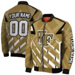 personalized wake forest demon deacons chevron angles gold bomber jacket best selling