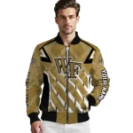 personalized wake forest demon deacons chevron angles gold bomber jacket best selling
