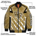 personalized wake forest demon deacons chevron angles gold bomber jacket best selling