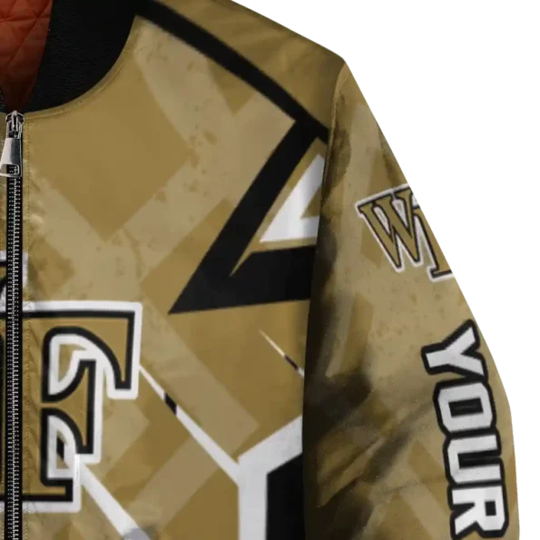 personalized wake forest demon deacons chevron angles gold bomber jacket premium grade