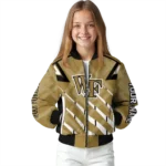 personalized wake forest demon deacons chevron angles gold bomber jacket best selling