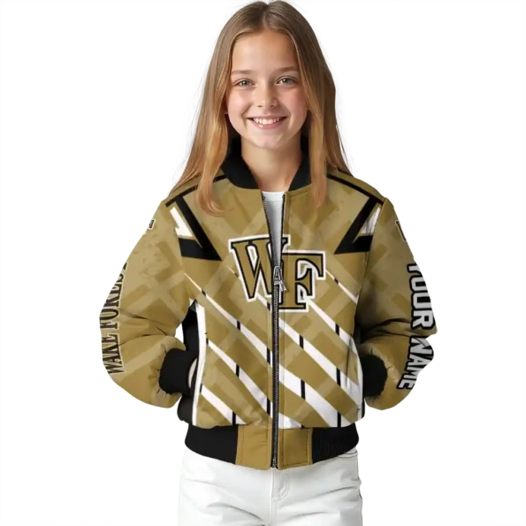 personalized wake forest demon deacons chevron angles gold bomber jacket top rated