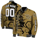 personalized wake forest demon deacons hexagon cluster gold black varsity jacket best selling.webp
