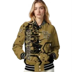 personalized wake forest demon deacons hexagon cluster gold black varsity jacket best selling.webp