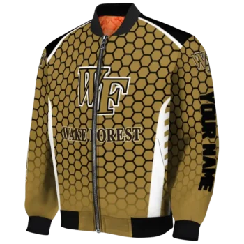 personalized wake forest demon deacons hexagon grid gold bomber jacket best selling