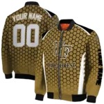 personalized wake forest demon deacons hexagon grid gold bomber jacket best selling