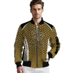 personalized wake forest demon deacons hexagon grid gold bomber jacket best selling