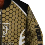 personalized wake forest demon deacons hexagon grid gold bomber jacket best selling