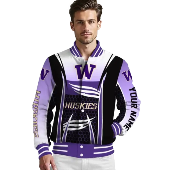 personalized washington huskies mesh effect purple black varsity jacket high quality.webp