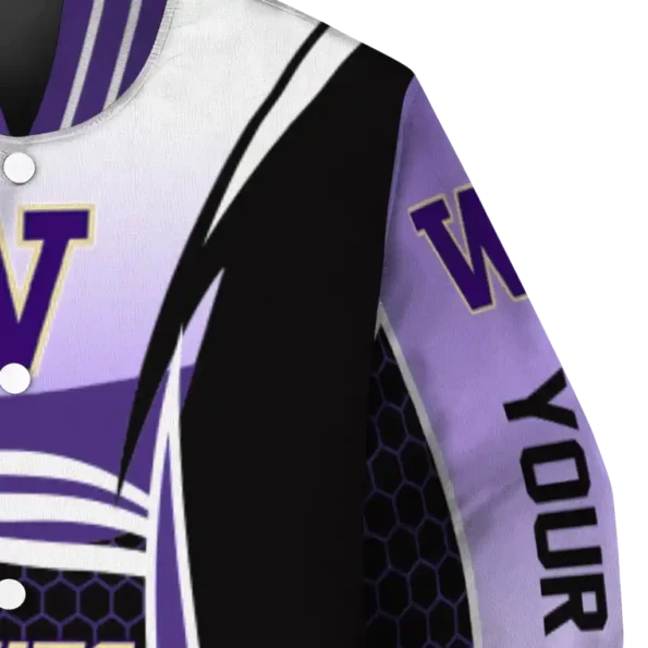 personalized washington huskies mesh effect purple black varsity jacket premium grade.webp