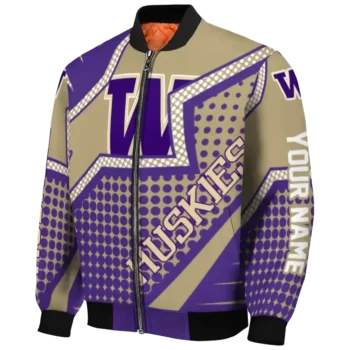 personalized washington huskies star burst purple bomber jacket best selling