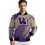 personalized washington huskies star burst purple bomber jacket best selling