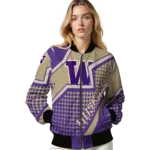 personalized washington huskies star burst purple bomber jacket best selling