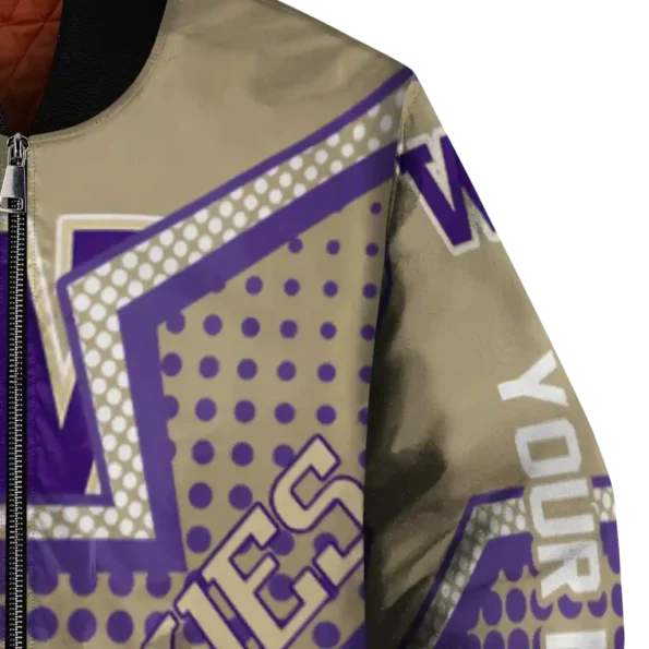 personalized washington huskies star burst purple bomber jacket premium grade