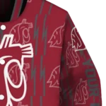 personalized washington state cougars bolt stripe crimson varsity jacket best selling.webp