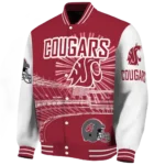 personalized washington state cougars ferris arena crimson white varsity jacket best selling.webp