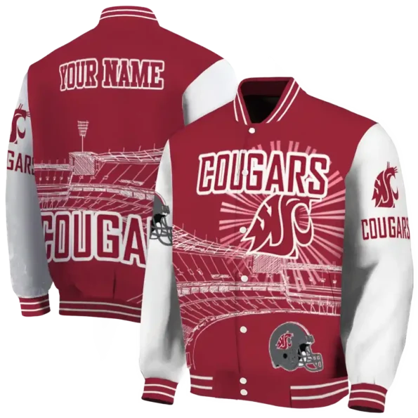 personalized washington state cougars ferris arena crimson white varsity jacket fashion forward.webp
