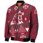 personalized washington state cougars pyramid shapes crimson bomber jacket best selling