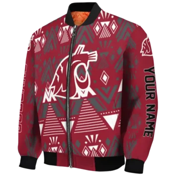 personalized washington state cougars pyramid shapes crimson bomber jacket best selling