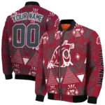 personalized washington state cougars pyramid shapes crimson bomber jacket best selling