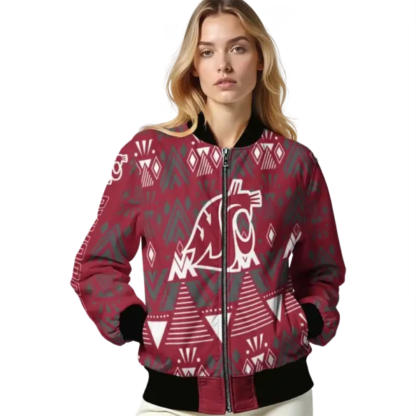 personalized washington state cougars pyramid shapes crimson bomber jacket latest model