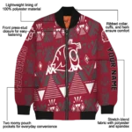 personalized washington state cougars pyramid shapes crimson bomber jacket best selling