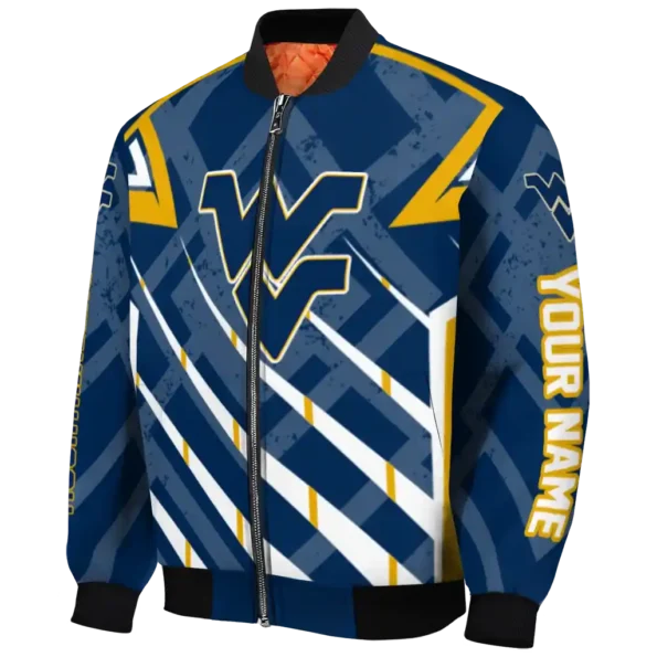 personalized west virginia mountaineers chevron angles blue bomber jacket best selling