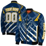personalized west virginia mountaineers chevron angles blue bomber jacket best selling