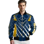 personalized west virginia mountaineers chevron angles blue bomber jacket best selling