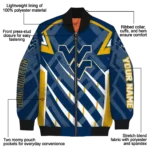 personalized west virginia mountaineers chevron angles blue bomber jacket best selling