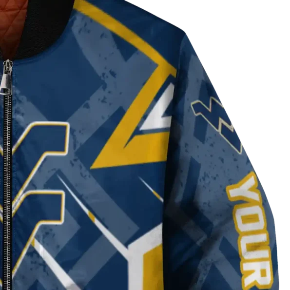 personalized west virginia mountaineers chevron angles blue bomber jacket premium grade