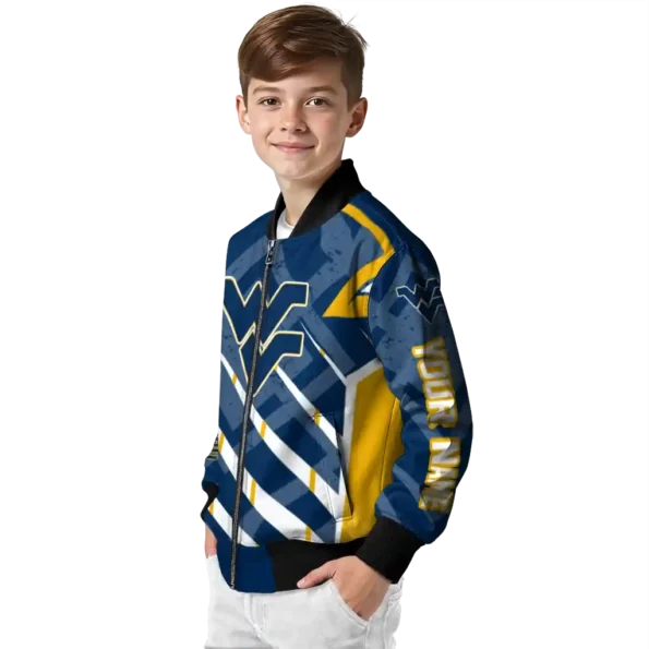 personalized west virginia mountaineers chevron angles blue bomber jacket trendy