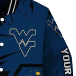 personalized west virginia mountaineers hexagon cluster blue black varsity jacket best selling.webp