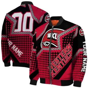 personalized western kentucky hilltoppers star burst red bomber jacket fashion forward