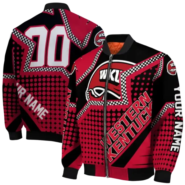 personalized western kentucky hilltoppers star burst red bomber jacket fashion forward