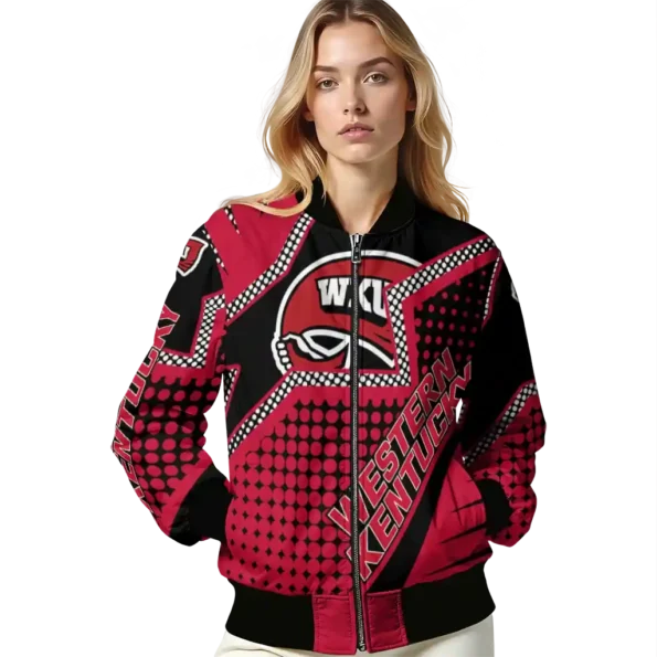 personalized western kentucky hilltoppers star burst red bomber jacket latest model