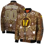 personalized western michigan broncos pyramid shapes brown bomber jacket best selling