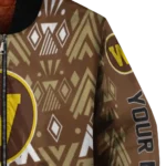 personalized western michigan broncos pyramid shapes brown bomber jacket best selling