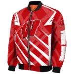 personalized wisconsin badgers chevron angles red bomber jacket best selling