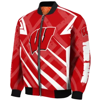 personalized wisconsin badgers chevron angles red bomber jacket best selling