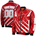 personalized wisconsin badgers chevron angles red bomber jacket best selling