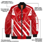 personalized wisconsin badgers chevron angles red bomber jacket best selling
