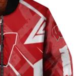 personalized wisconsin badgers chevron angles red bomber jacket best selling