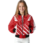 personalized wisconsin badgers chevron angles red bomber jacket best selling